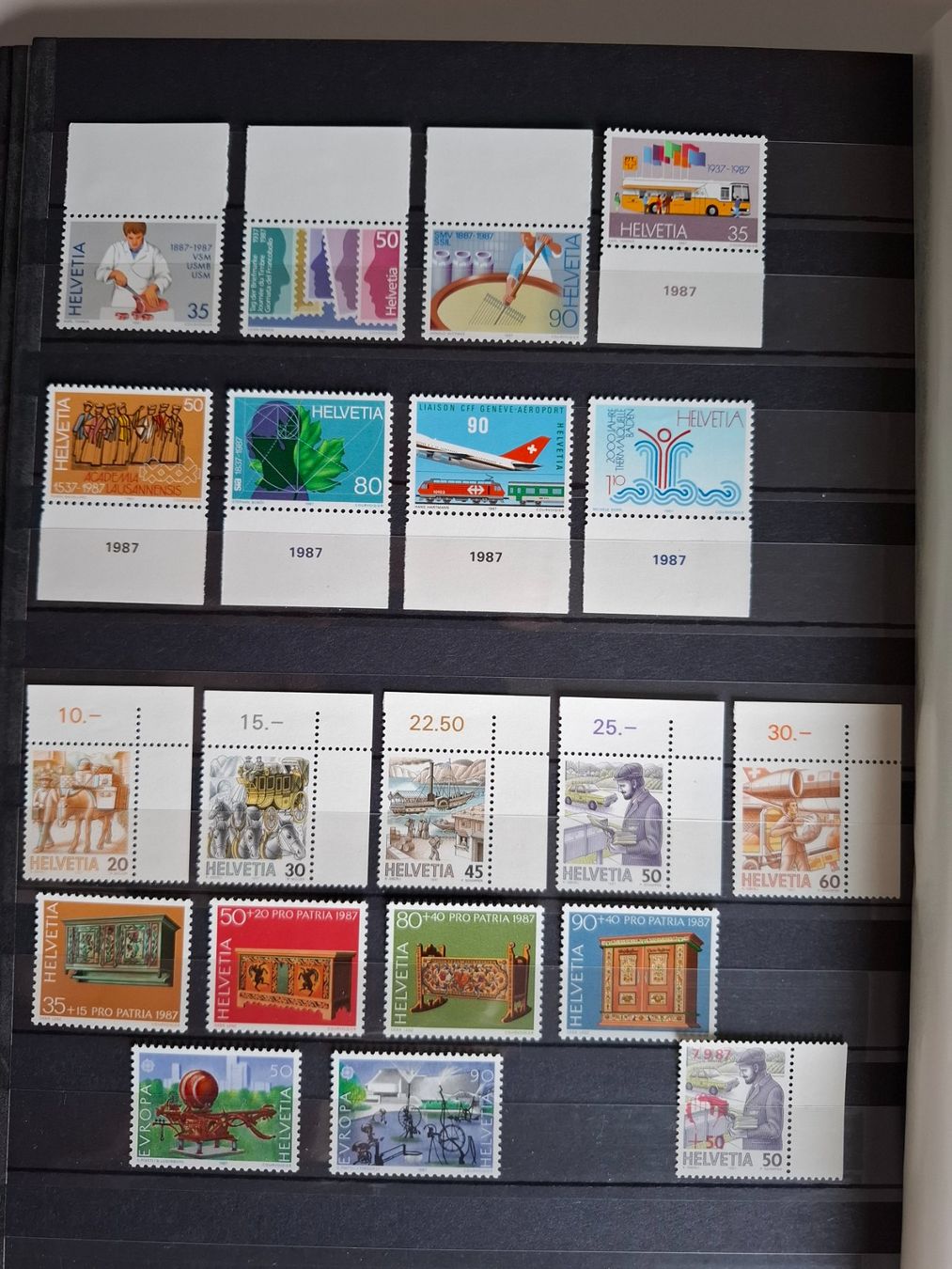 Tutti i francobolli: Schweiz 1987  Postfrisch. – Nuovo (secondo la descrizione) da Schaffhausen venduto da R_Muzh 1