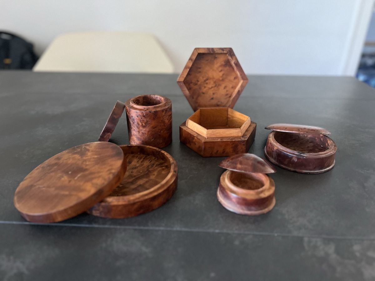 Barattoli: Set de boîtes en bois de thuya – Usato da Nyon venduto da stylevintage79 1
