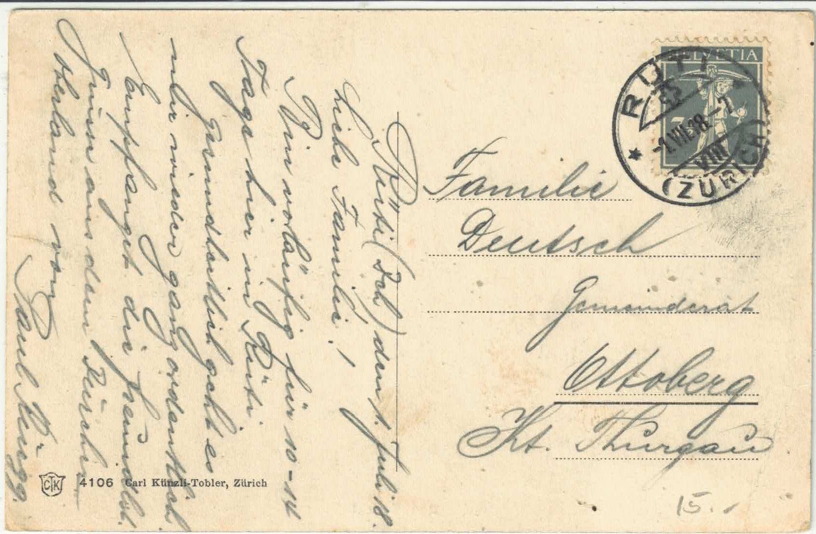 Cartoline postali: Rüti ZH - Generalansicht mit Kinder – Usato da Ettingen venduto da Kartenplanet 1