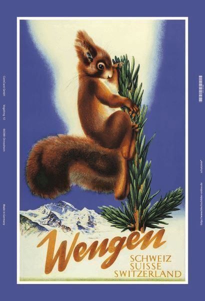 Insegne: Blechschild-WENGEN EICHHÖRNCHEN – Nuovo e nell'imballaggio originale da Rupperswil venduto da big-one-sale