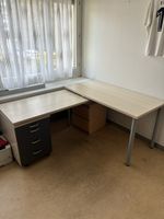 Schreibtisch Eckkombination dunkelgrau guter Zustand