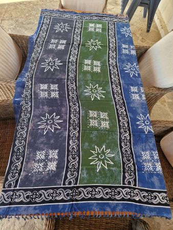 Pareo mehrfarbig grün und blau