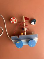 Goki Ziehschiff Holz  Nachziehspielzeug