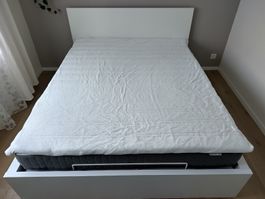 IKEA MALM Bettgestell mit Stauraum weiss guter Zustand