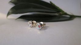 Süße Silber Ohrstecker glitzerdnen Strassstein 925er Silber