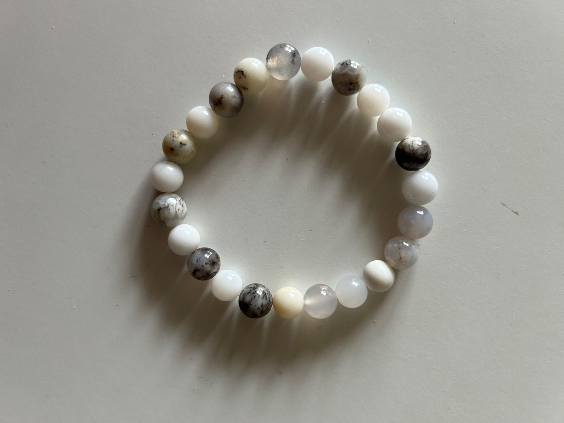 Armbänder & -reifen: Armband Moosopal Kugeln 8 mm – Neu (gemäss Beschreibung) aus Glashütten von ganadora