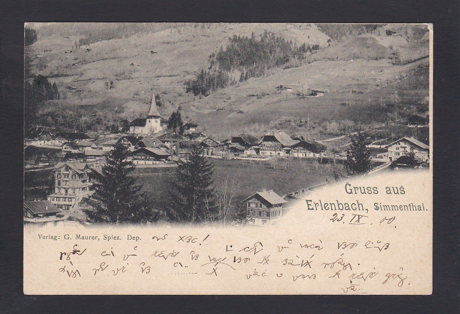 Ansichtskarten: ERLENBACH im Simmental, 1900 – Gebraucht aus Reiden von cinfis