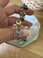 Vintage Charm 950 Silver Bracelet 🌻 Glass Beads Summer Boho