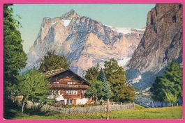 Bauernhaus bei Grindelwald und das Wetterhorn