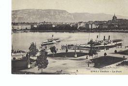 Genève -  Genf;  Le Port - Hafen;  Dampfschiffe bâteaux vap.