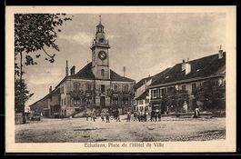AK Echallens, Place de l'Hotel de Ville