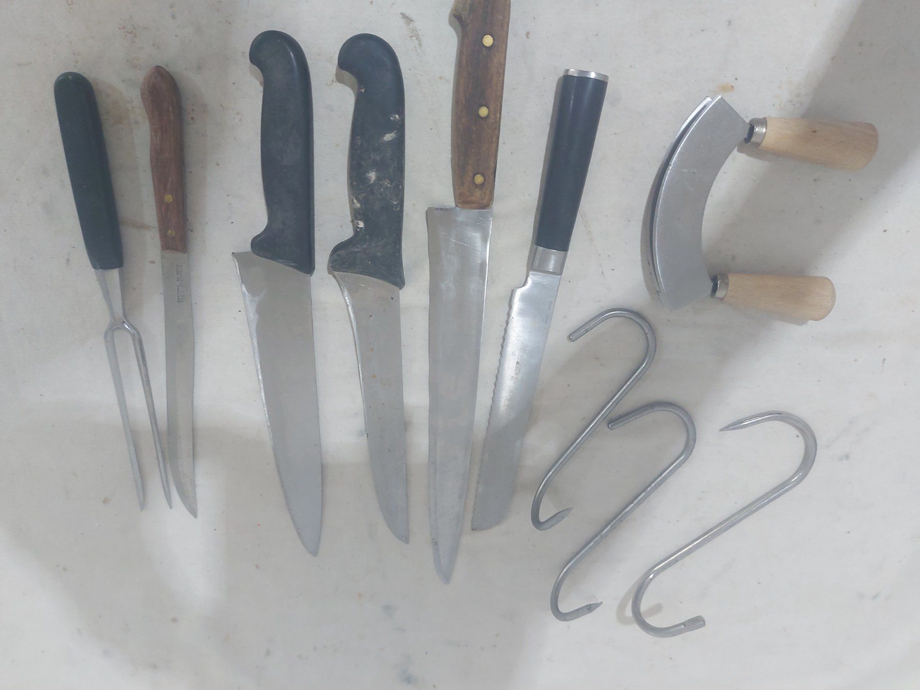 Coltelli da cucina: Profi-Fleischermesser-Set, 10-teilig , mit Tranchiergabel ; – Usato da Rheinau venduto da profitronic.shop 6