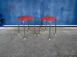 2 Vintage Küchenschemmel / Hocker / Stühle / Stuhl