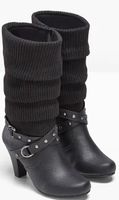 Schwarze Damen-Stiefel mit Absatz Gr. 40