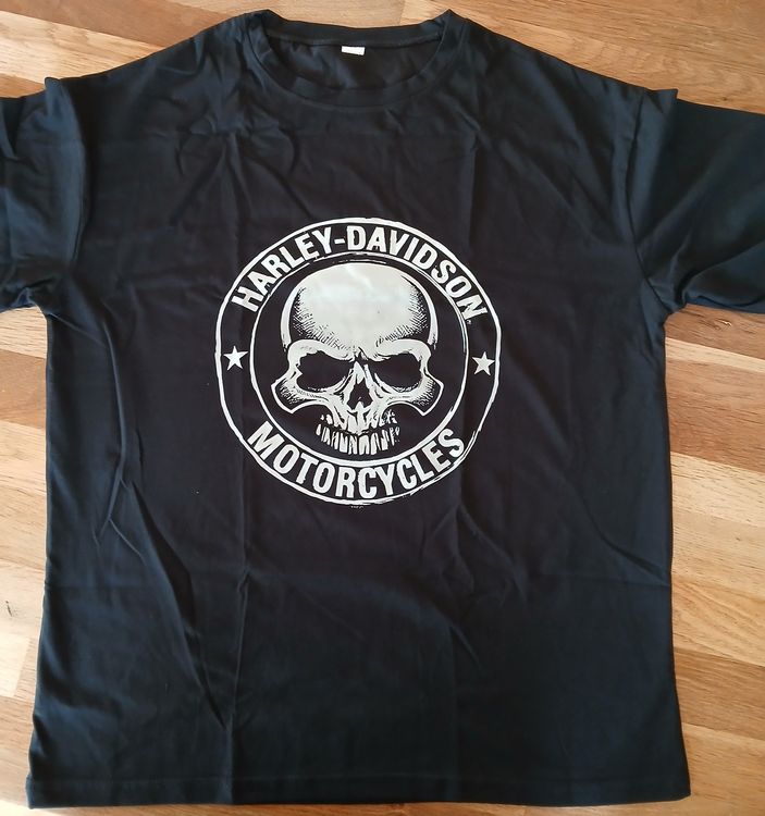 T-shirt Harley-Davidson, noir, tête de mort, stylé!J009 3