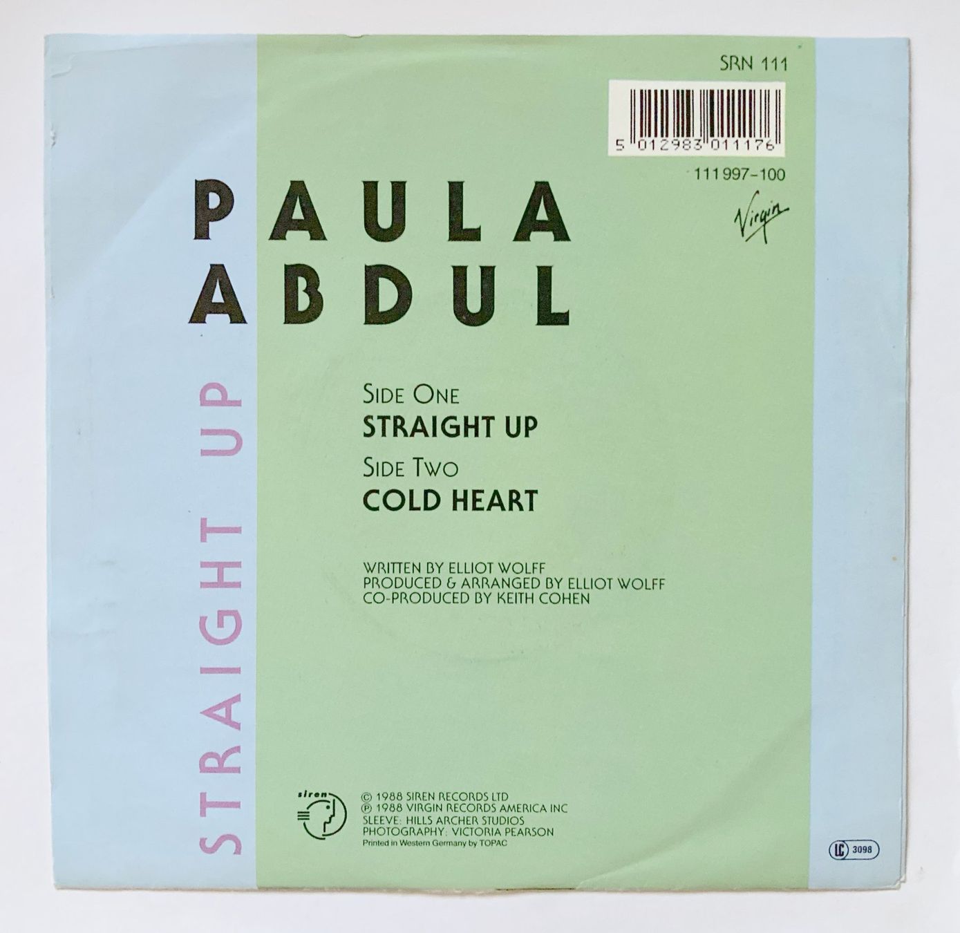 Vinyles: PAULA ABDUL - STRAIGHT UP – D'occasion à Bottens par hotter-than-hell 1