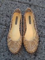 Damen/Mädchen Ballerinas Gold Grösse 36