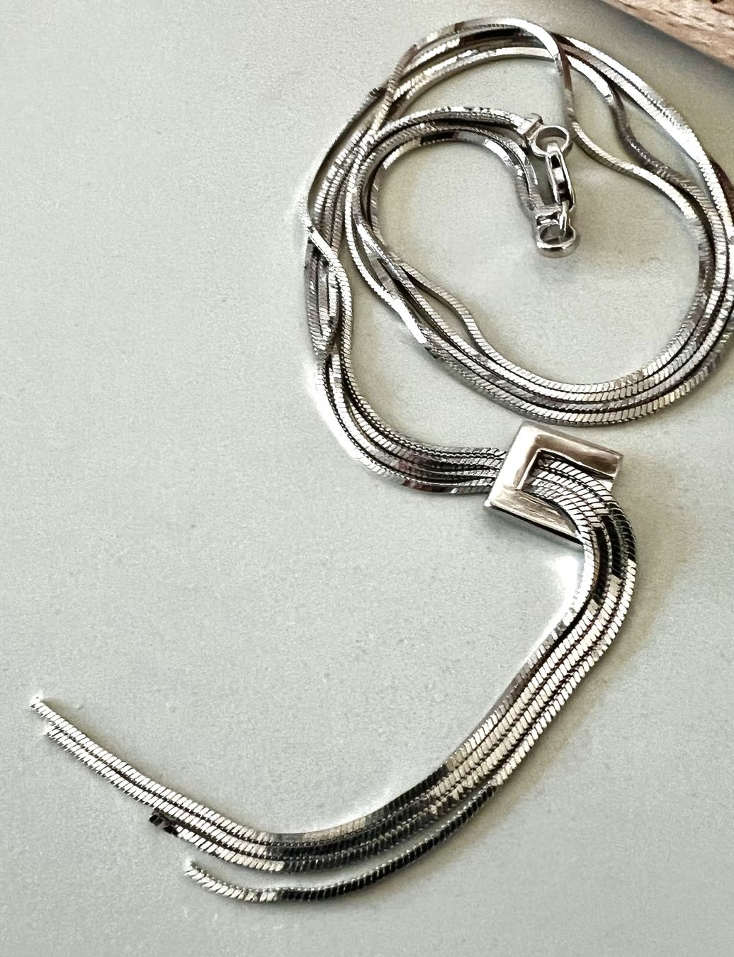 Sterlingsilber 925 Schlangenkette Multi Strang Y Form Gebraucht 