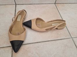 Escarpins slingback Danielle Tortora nude & noir  taille 38