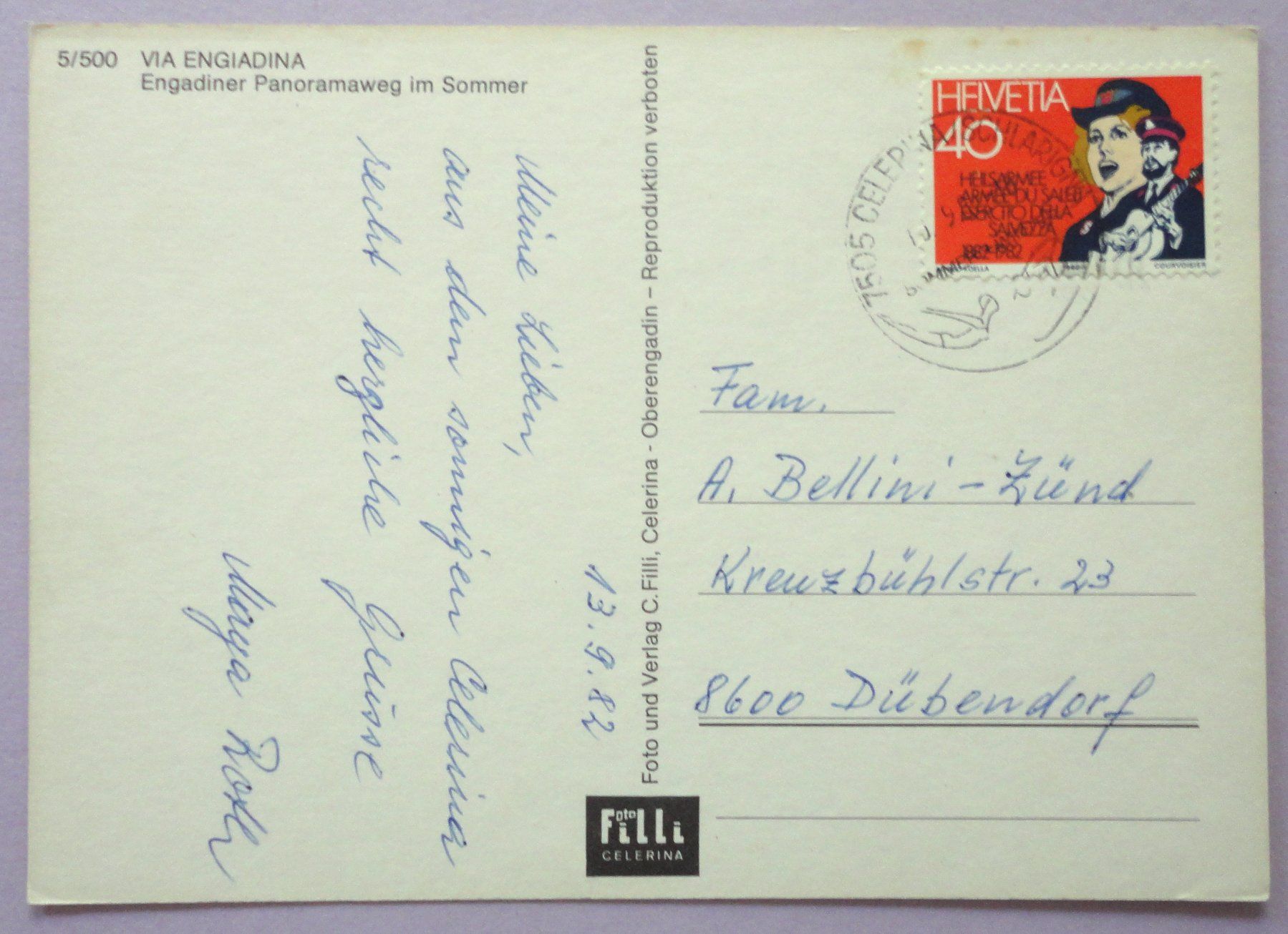 Cartoline postali: Via Engiadina – Usato da Fétigny venduto da Billy2miny 1