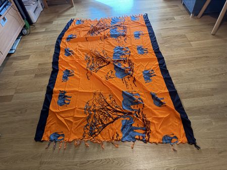 Sommerliches Tuch mit Elefantenmuster, Orange/Blau