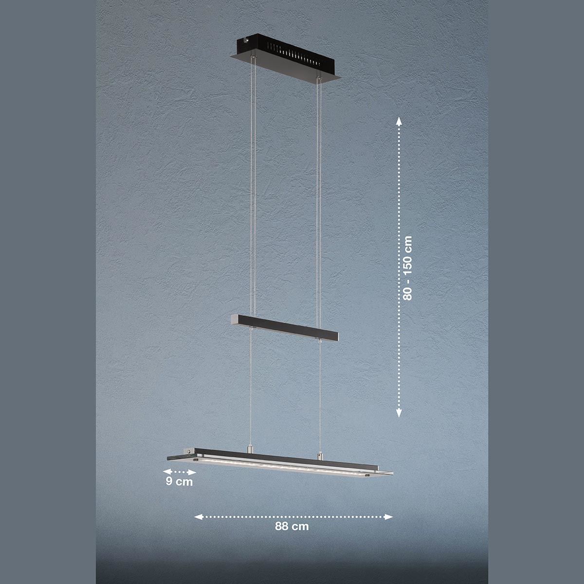 Lampadari & plafoniere: LED Pendelleuchte, Schwarz, 88 cm Länge – Nuovo (secondo la descrizione) da Kreuzlingen venduto da Smart-Light 4