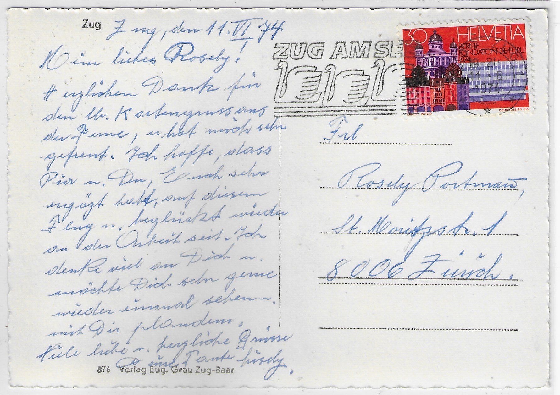 Cartoline postali: Panorama Zug – Usato da Ettingen venduto da Kartenplanet 1