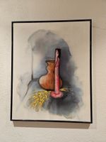 Seidenmalerei "Ilona", Stilleben auf Seide. gerahmt