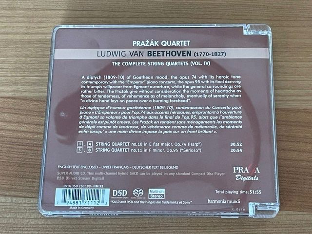 CD: BEETHOVEN: STREICHQUARTETTE - PRAZAK QUARTETT - SACD – Nuovo (secondo la descrizione) da Fahrwangen venduto da Swirl2 2