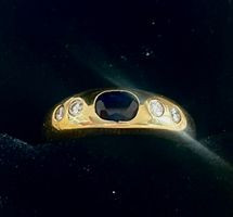 Ring Gelbgold 750, Sapphire 0,9ct Brillanten 0,4ct