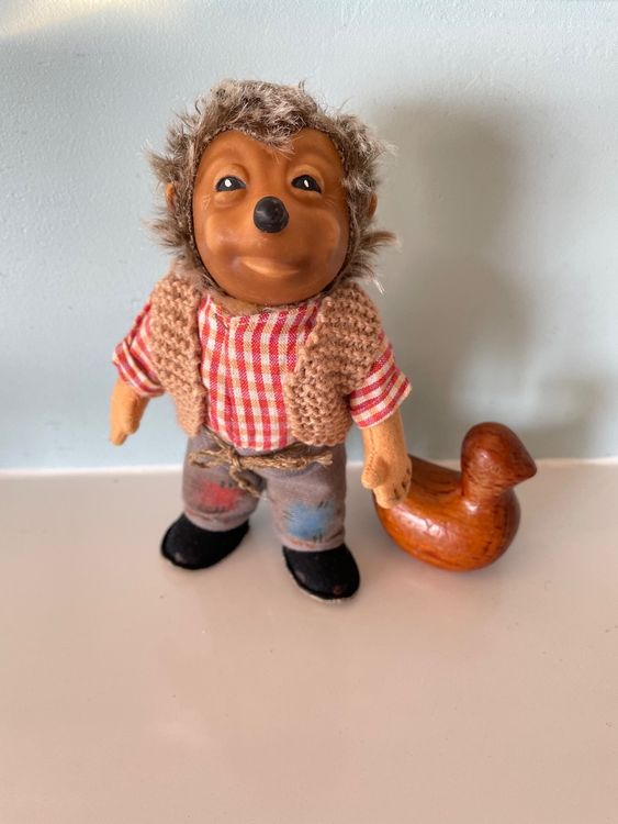 Poupée hérisson STEIFF Mecki vintage : 25 cm Jouet de