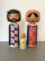 Lucie Kaas Kokeshi Nativity Set Krippenfiguren neu Rarität