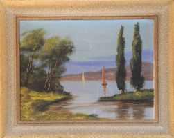 Seeuferpartie im Sommer signiert 1928