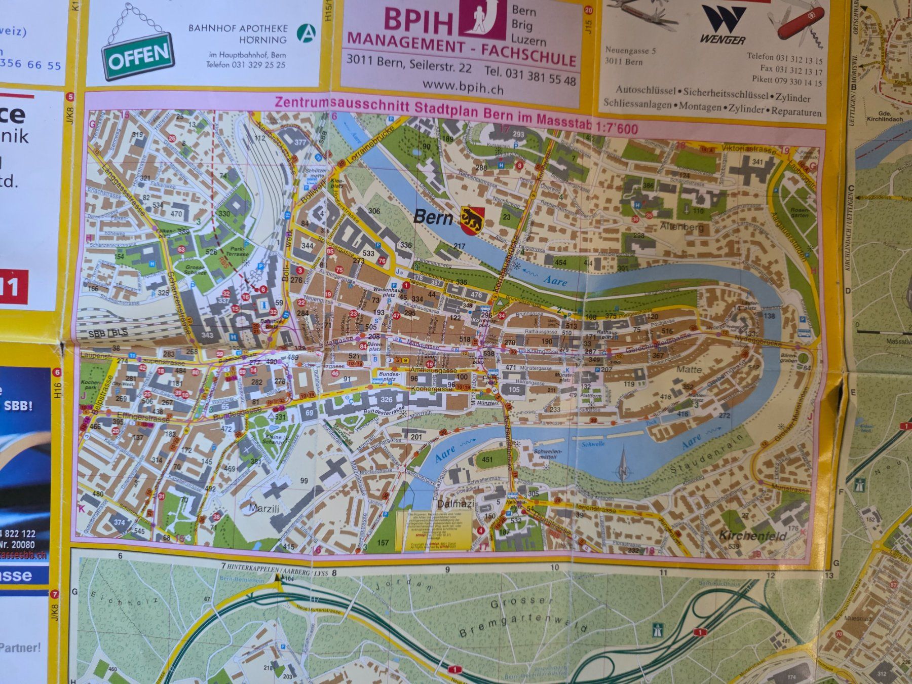 Cartine & Atlanti: alter Stadtplan Karte Stadt Bern – Usato da Walterswil BE venduto da Lonitti 2