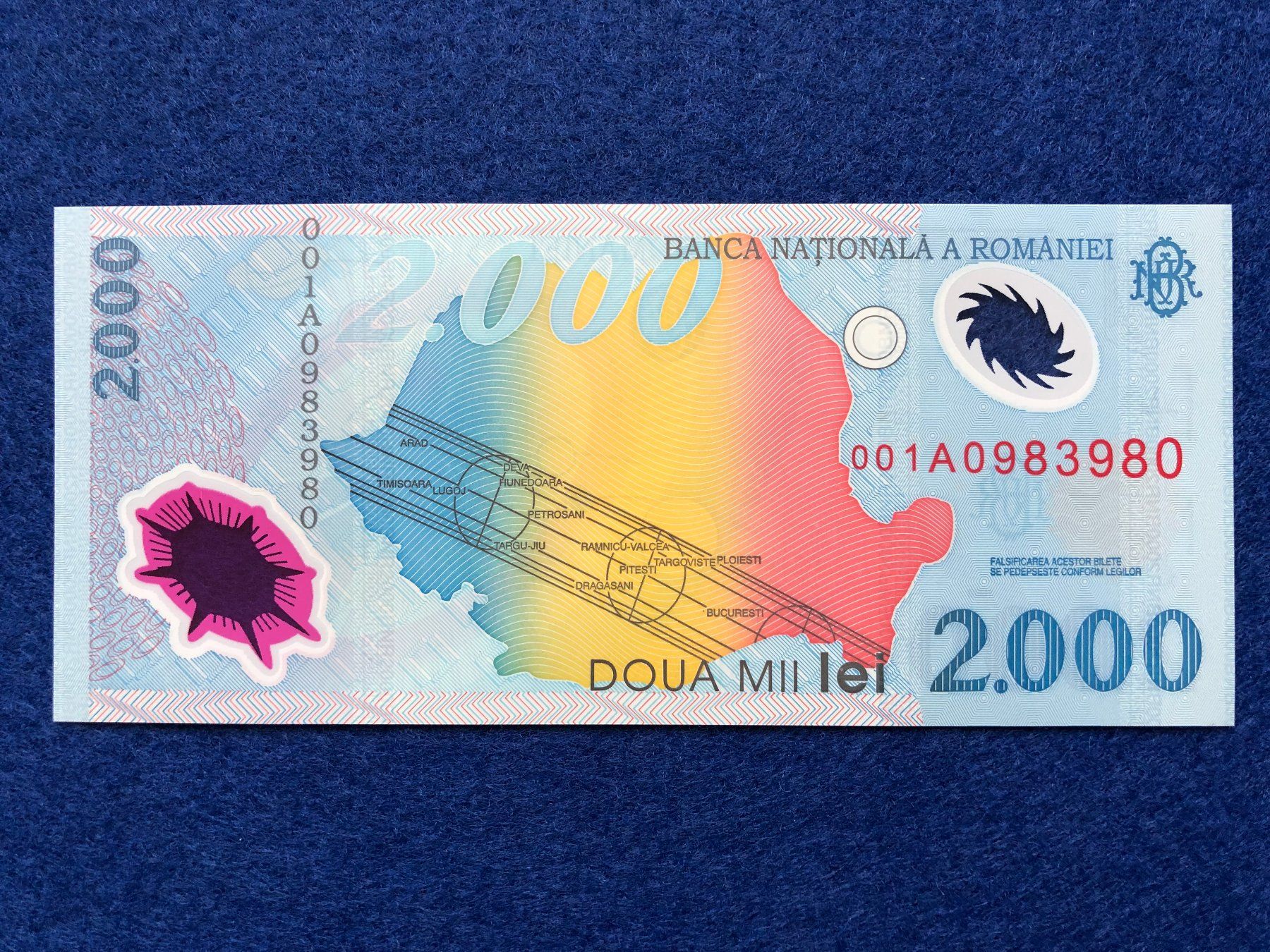 Banknoten: !! 001A !! - Romania - Rumänien - 5x2000 Lei UNC - Millenium – Neu und originalverpackt aus Pfäffikon SZ von Sieben77 2