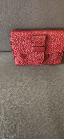 JOLI  PORTEFEUILLE LANCEL CUIR ROUGE  BORDEAU  EXCELLENT