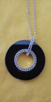Swarovski Halskette mit Anhänger, schwarz, Strasssteinen