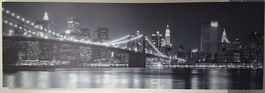 Fotoleinwand New York Skyline Schwarz-Weiss 135 × 45 cm