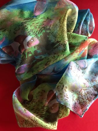 Schal Damenschal Halstuch Foulard Meer, Fische, Korallen