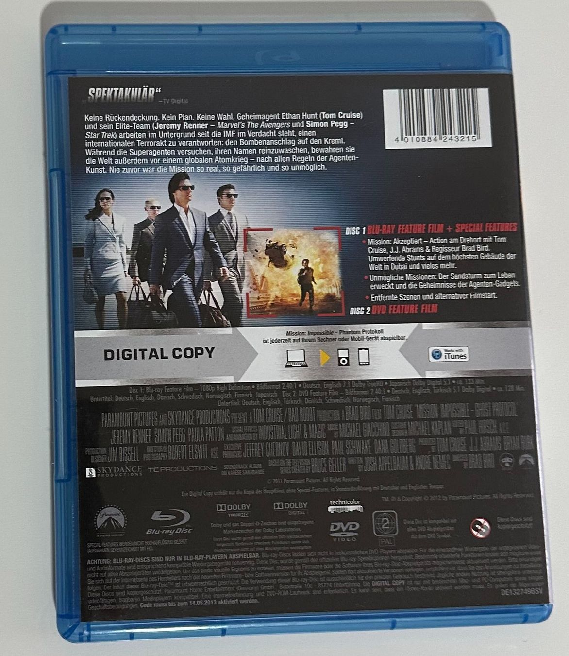 Tutti i DVDs: Mission: Impossible Phantom Protokoll Blu-ray – Usato da Dübendorf venduto da TrimTrend 1