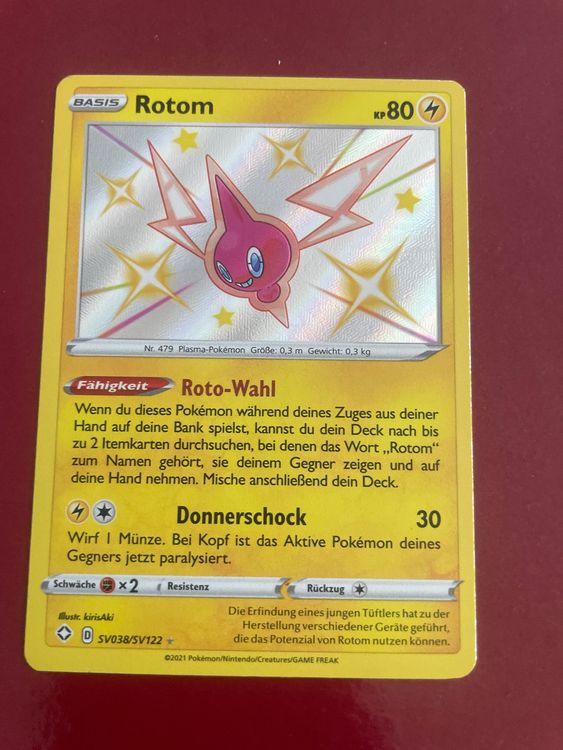Pokemon Shiny Basis Rotom SV038/SV122 Glänzendes Schicksal (Neu (gemäss ...