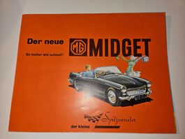 MG Midget - Original Flyer/Faltblatt 60er Jahre Oldtimer