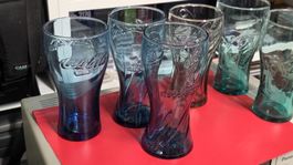 6 verschiedene Coca Cola Gläser
