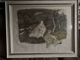 Carigiet-Lithographie Nr. 45/300, handsigniert