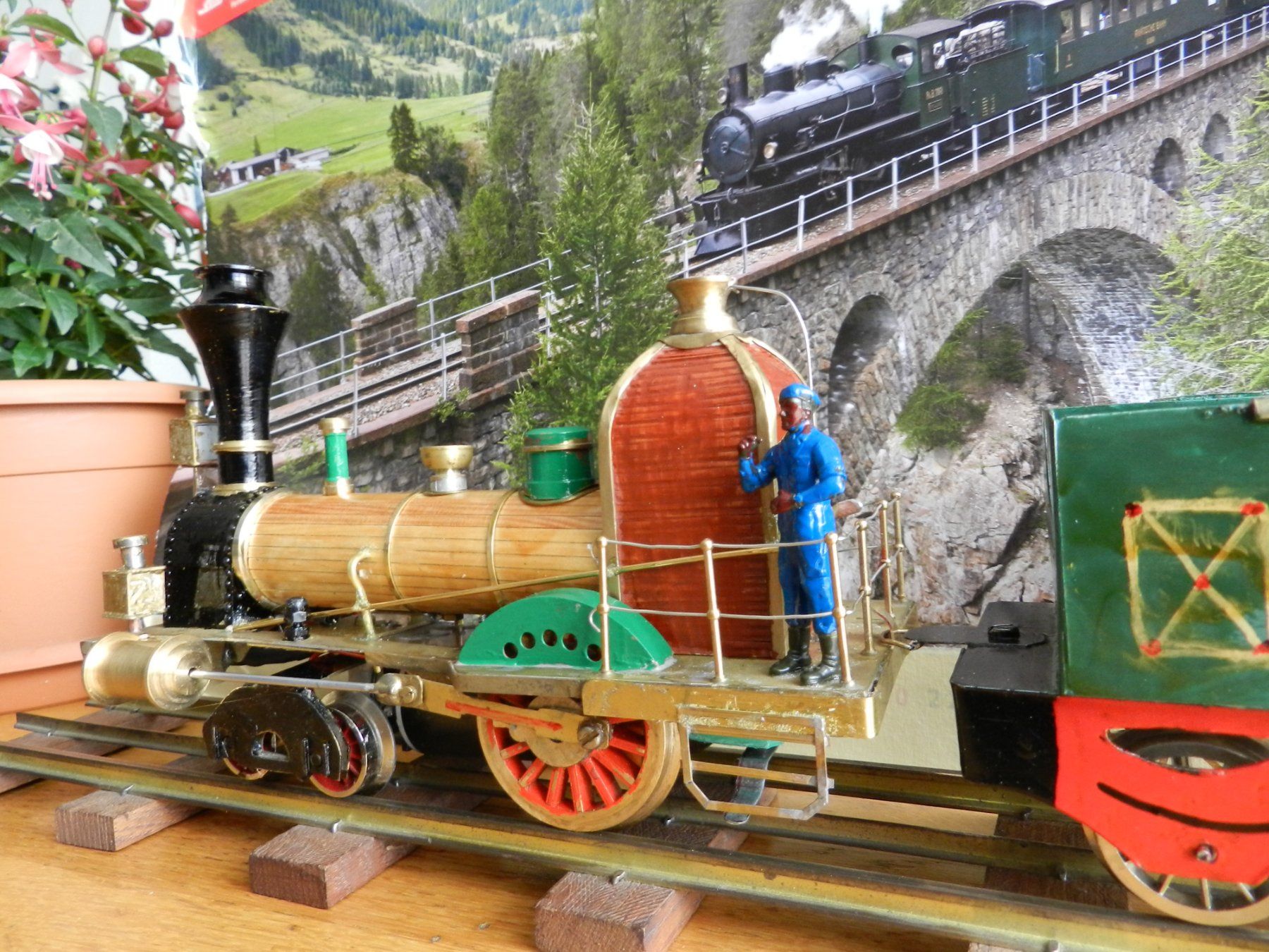 Modelleisenbahnen: Spanisch-Brötli-Bahn 14Volt Messing  Spur1sehr selten – Gebraucht aus Steinach von Silva141 3