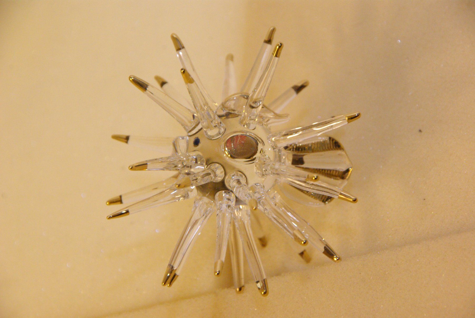 Statuette: Igelfisch / Kugelfisch aus Glas, ca. 9cm – Nuovo (secondo la descrizione) da Herisau venduto da Cevianer1844 1