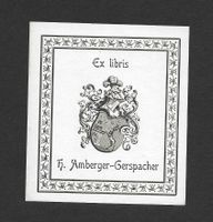 Ex-libris héraldique Hermann AMBERGER-GERSPACHER Zürich SBS