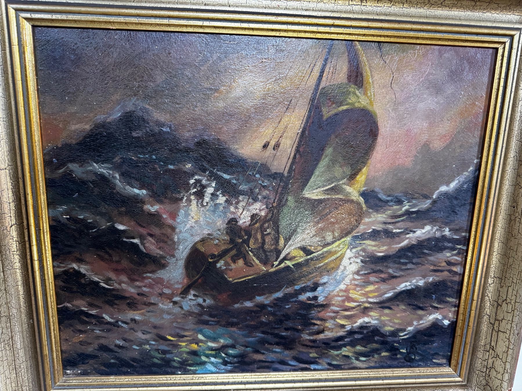 Gemälde: Segelboot im Sturm – Gebraucht aus Günsberg von xansibar 1