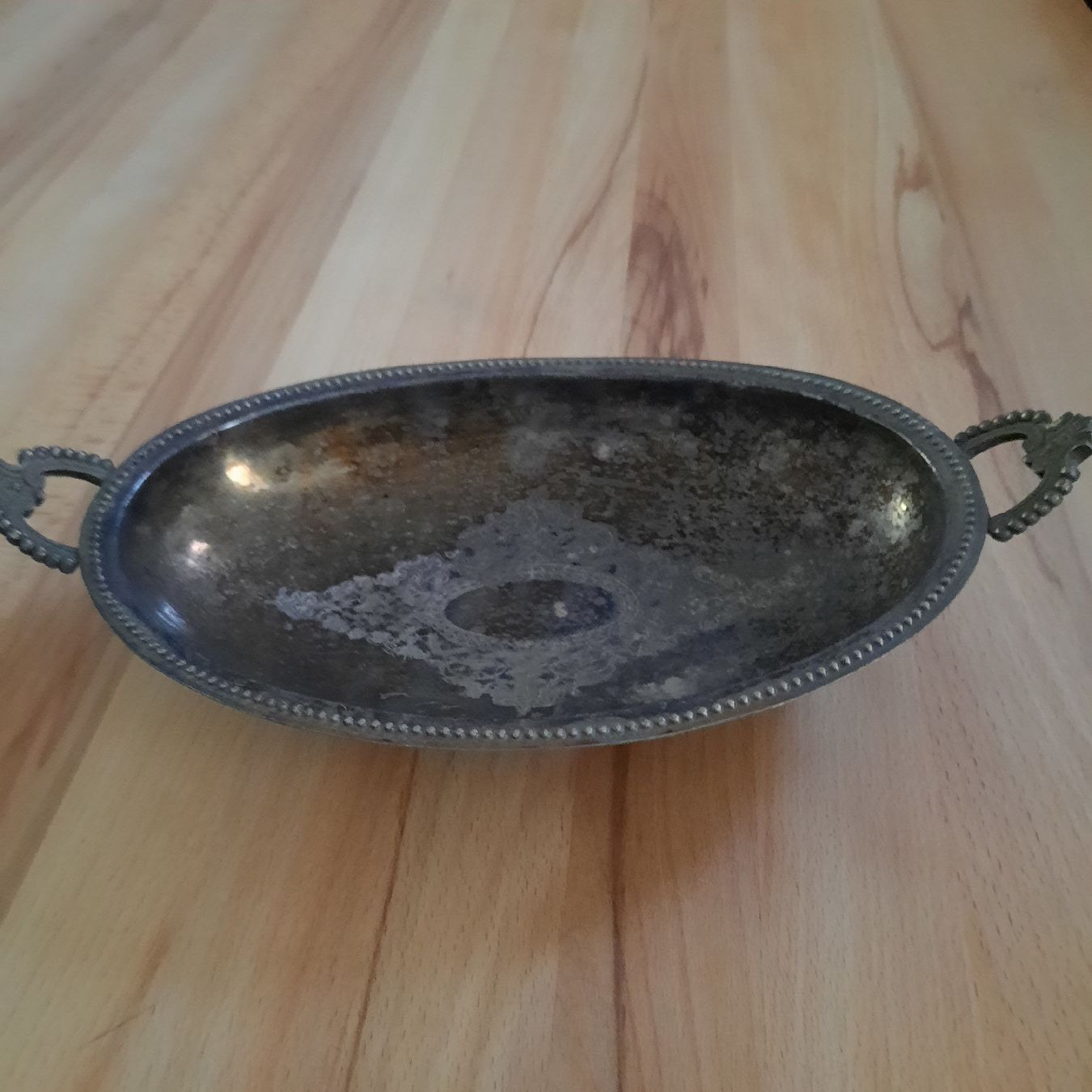 Schalen: Antike Schale mit Griffen versilbert Oval gebraucht – Gebraucht aus olten von Laterne50