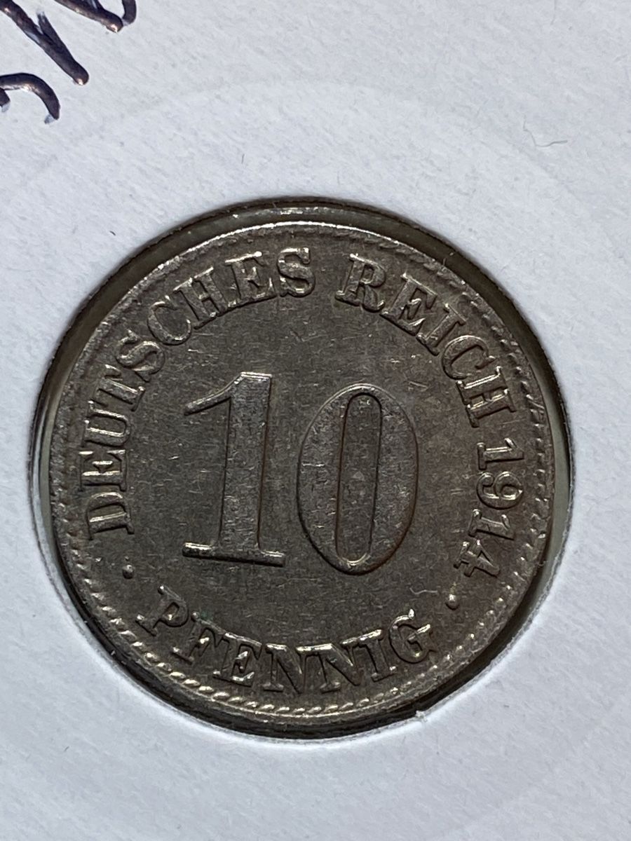 Tutti le monete: Deutsches Reich - 10 Pfennig - 1914 – Usato da Payerne venduto da Mike1682